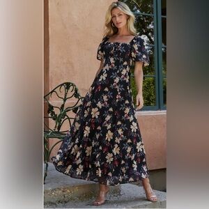Baltic Born Raelynn Maxi Dress | Black Floral